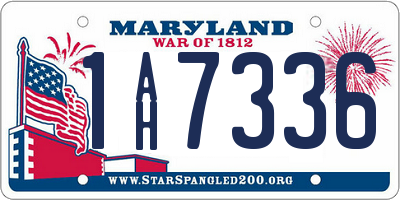 MD license plate 1AH7336