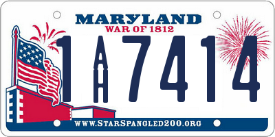 MD license plate 1AH7414