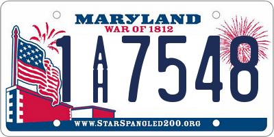 MD license plate 1AH7548