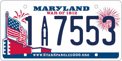MD license plate 1AH7553