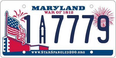 MD license plate 1AH7779