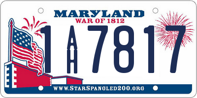MD license plate 1AH7817