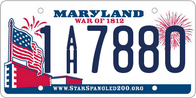 MD license plate 1AH7880