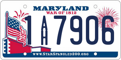 MD license plate 1AH7906