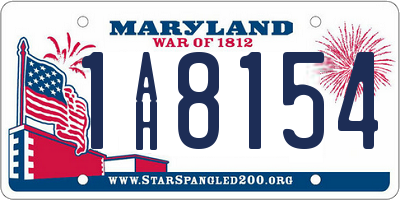 MD license plate 1AH8154