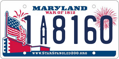 MD license plate 1AH8160