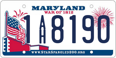 MD license plate 1AH8190