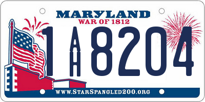 MD license plate 1AH8204