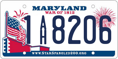 MD license plate 1AH8206