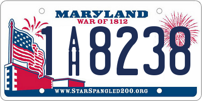 MD license plate 1AH8238