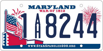MD license plate 1AH8244