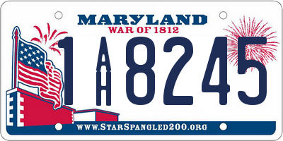 MD license plate 1AH8245