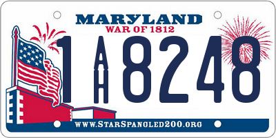 MD license plate 1AH8248