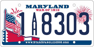 MD license plate 1AH8303