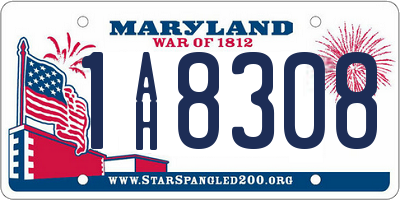 MD license plate 1AH8308