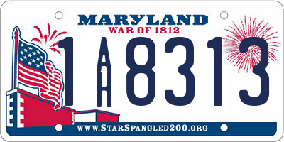 MD license plate 1AH8313