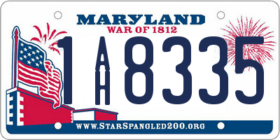 MD license plate 1AH8335