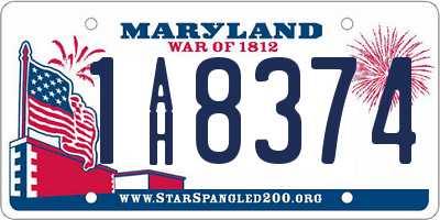 MD license plate 1AH8374