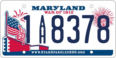 MD license plate 1AH8378