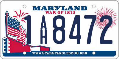 MD license plate 1AH8472