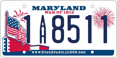 MD license plate 1AH8511