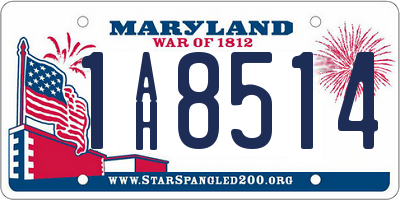 MD license plate 1AH8514