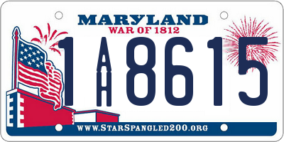 MD license plate 1AH8615