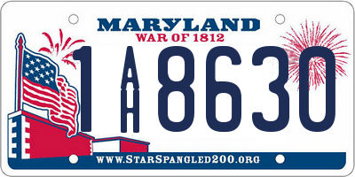 MD license plate 1AH8630