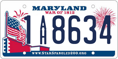MD license plate 1AH8634