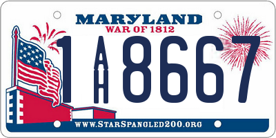 MD license plate 1AH8667