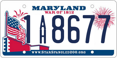 MD license plate 1AH8677
