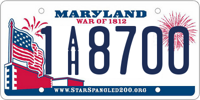 MD license plate 1AH8700