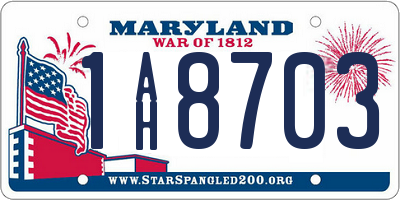 MD license plate 1AH8703