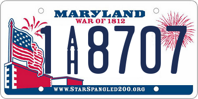 MD license plate 1AH8707