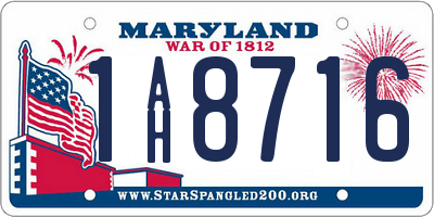MD license plate 1AH8716