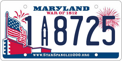 MD license plate 1AH8725