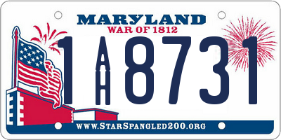 MD license plate 1AH8731