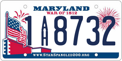 MD license plate 1AH8732