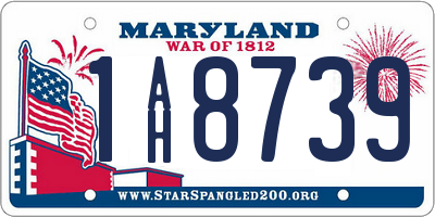 MD license plate 1AH8739