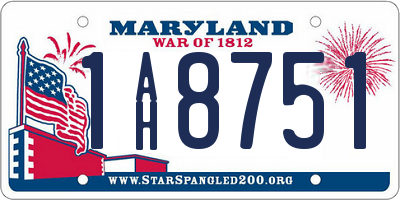 MD license plate 1AH8751