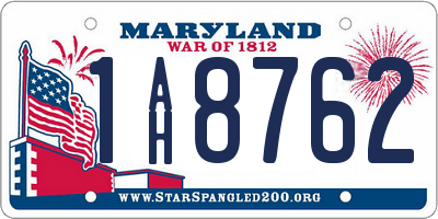 MD license plate 1AH8762