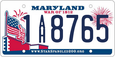 MD license plate 1AH8765