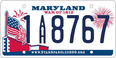 MD license plate 1AH8767