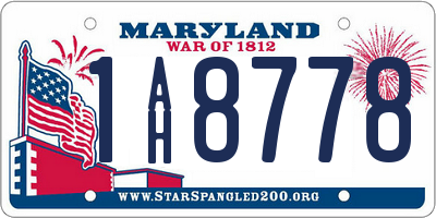 MD license plate 1AH8778