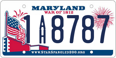 MD license plate 1AH8787