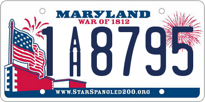 MD license plate 1AH8795