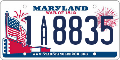 MD license plate 1AH8835