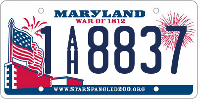 MD license plate 1AH8837