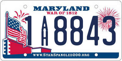 MD license plate 1AH8843