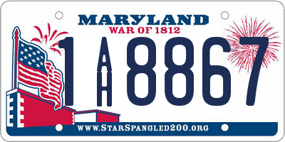 MD license plate 1AH8867